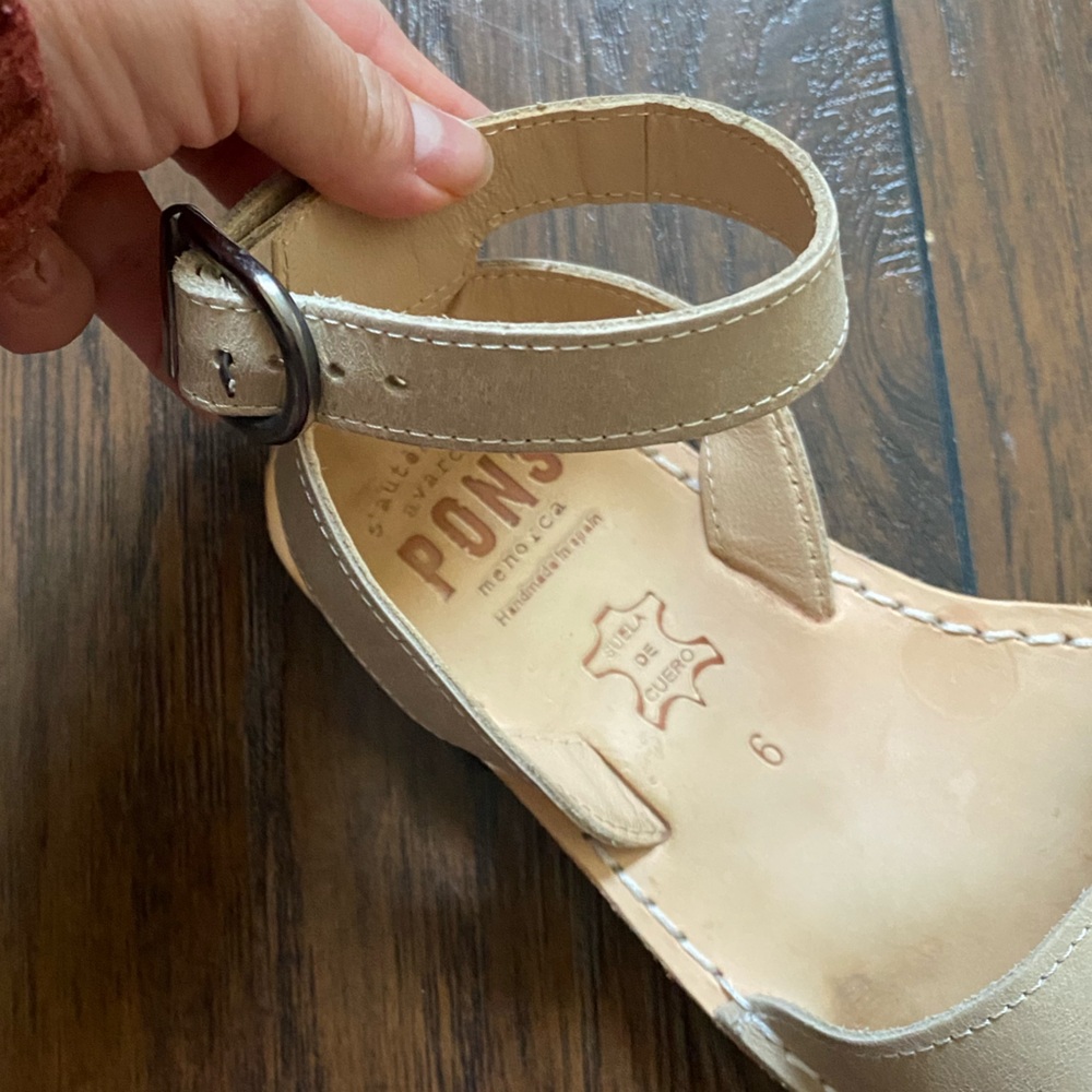 PONS Avarcas authentic leather sandals size 6, made in Spain - Picture 8 of 11